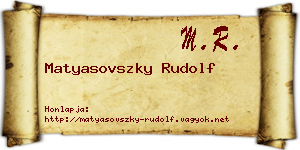 Matyasovszky Rudolf névjegykártya
