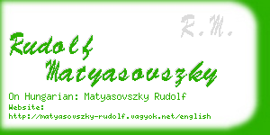 rudolf matyasovszky business card